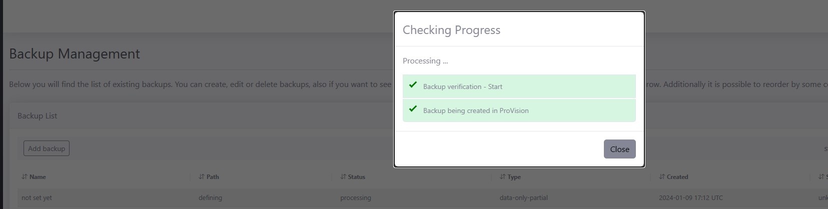 Documentation 8.3.x IP > Managed Backups Web Interface > PV-Backup Add Backup Progress.jpg
