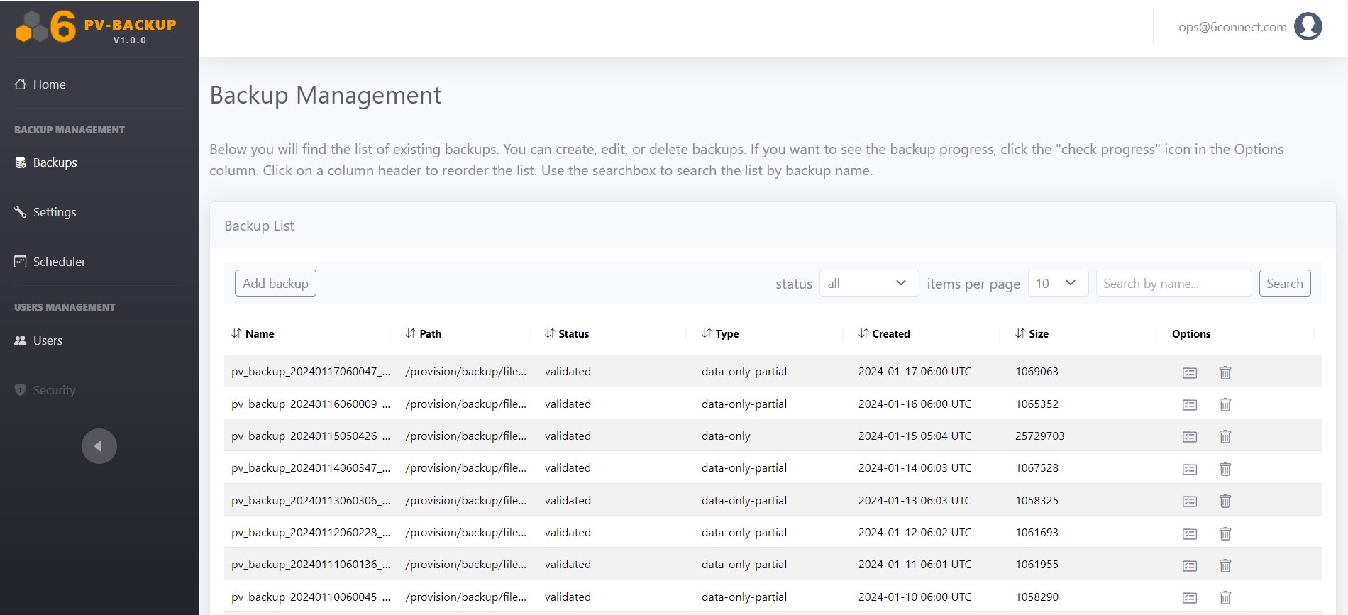 Documentation 8.3.x IP > Managed Backups Web Interface > PV-Backup Backups List.jpg