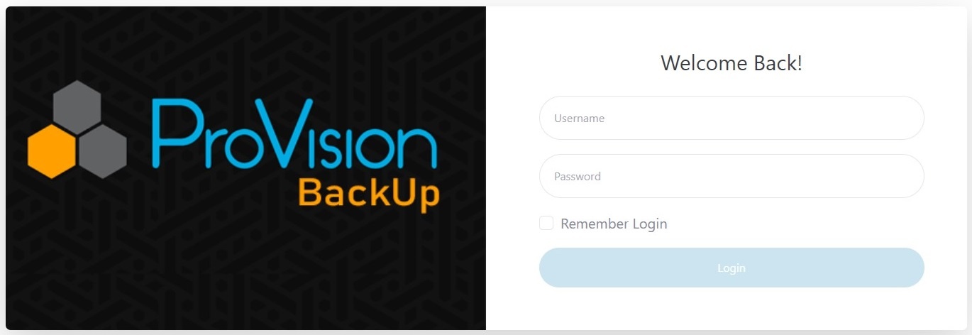Documentation 8.3.x IP > Managed Backups Web Interface > ProVision Backup Login.jpg